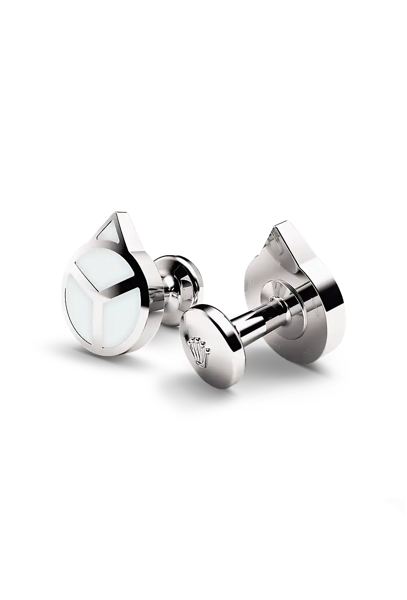 ‘Hand’ cufflinks White gold and luminescent material - A1029 at Raffi Jewellers