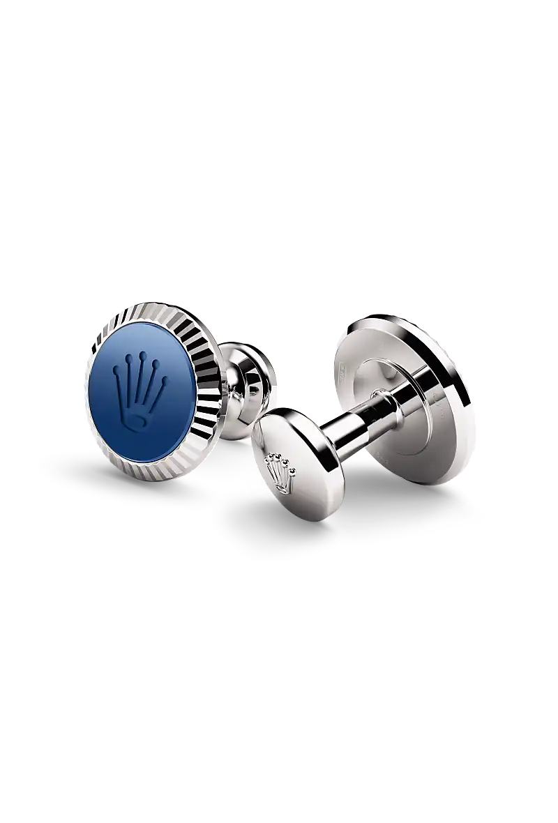 ‘Fluted’ cufflinks White gold and ceramic - A1039 at Raffi Jewellers