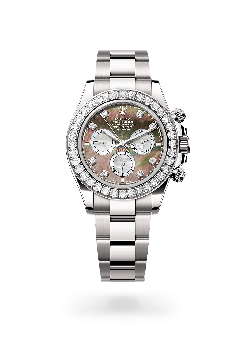 Cosmograph Daytona Oyster, 40 mm, white gold and diamonds - M126579RBR-0001 at Raffi Jewellers