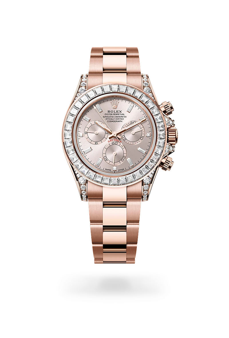 Cosmograph Daytona Oyster, 40 mm, Everose gold and diamonds - M126595TBR-0001 at Raffi Jewellers