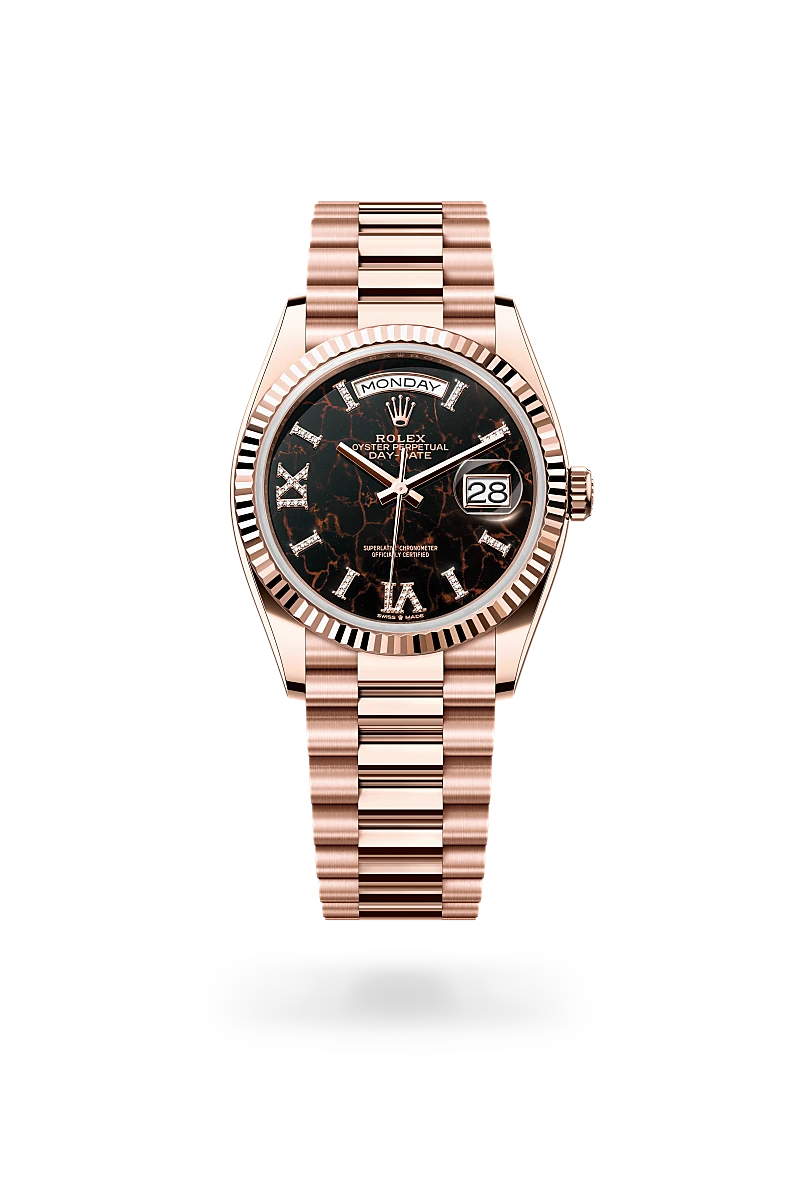 Day-Date 36 Oyster, 36 mm, Everose gold - M128235-0041 at Raffi Jewellers