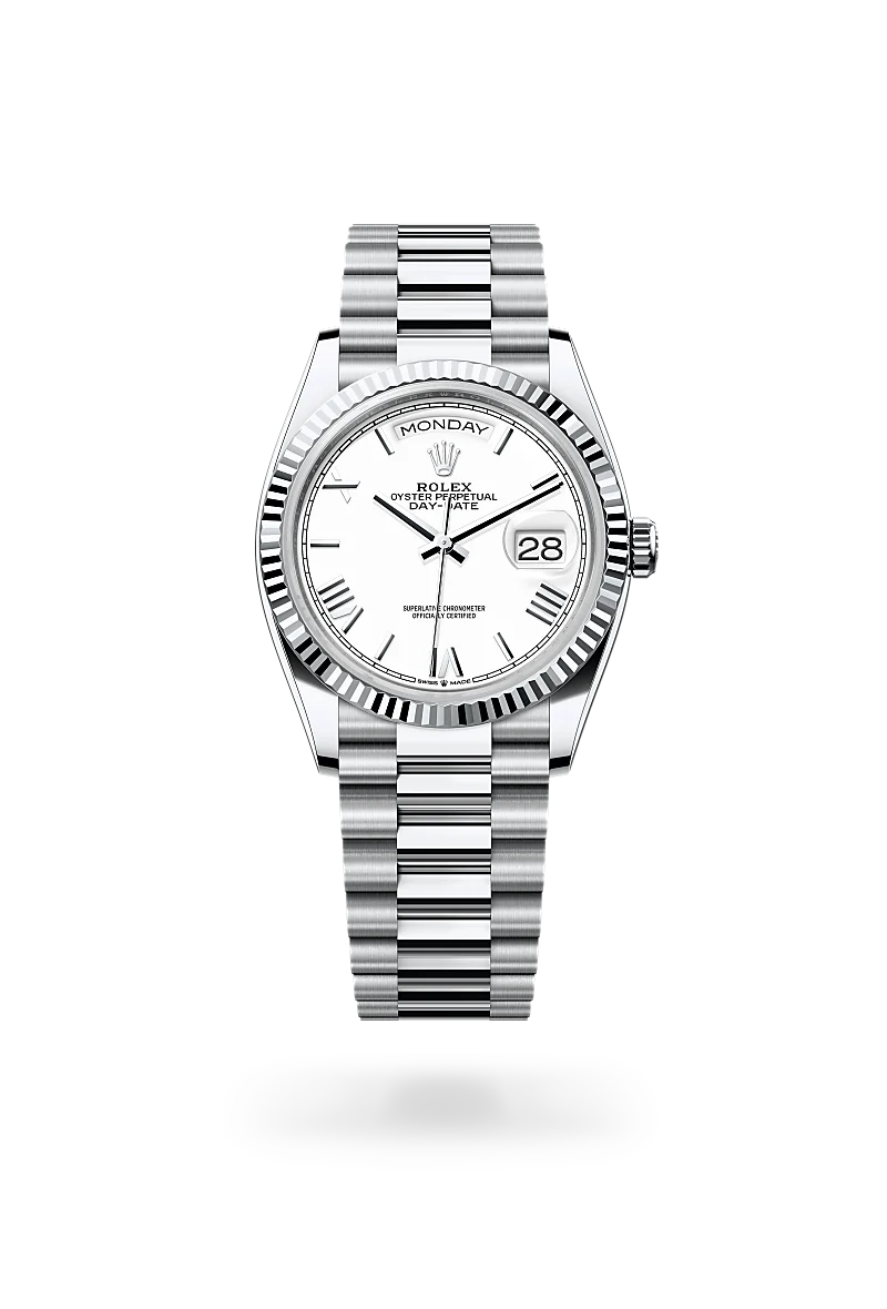 Day-Date 36 Oyster, 36 mm, platinum - M128236-0017 at Raffi Jewellers