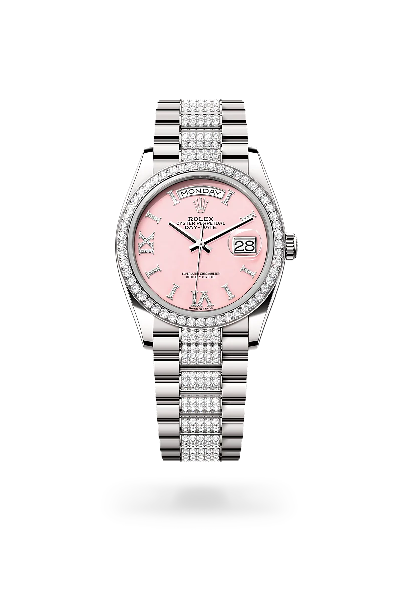 Day-Date 36 Oyster, 36 mm, white gold and diamonds - M128349RBR-0017 at Raffi Jewellers