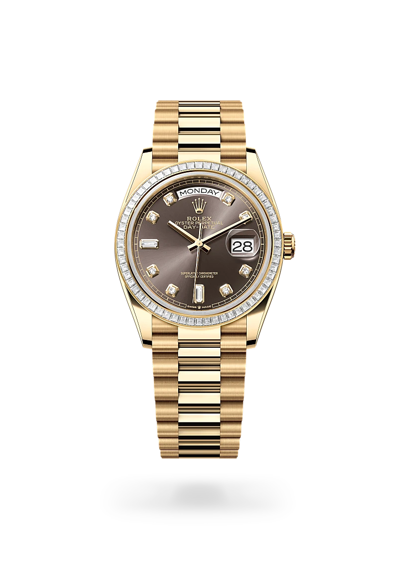 Day-Date 36 Oyster, 36 mm, yellow gold and diamonds - M128398TBR-0006 at Raffi Jewellers