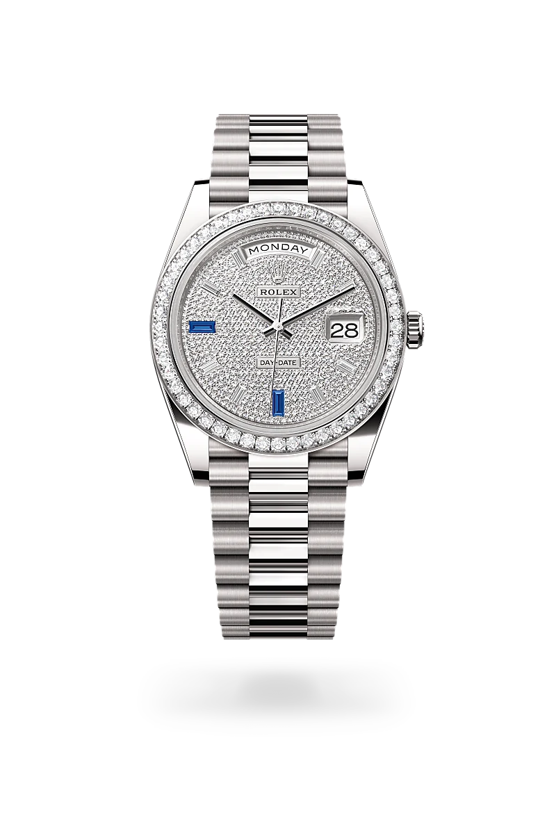 Day-Date 40 Oyster, 40 mm, white gold and diamonds - M228349RBR-0036 at Raffi Jewellers