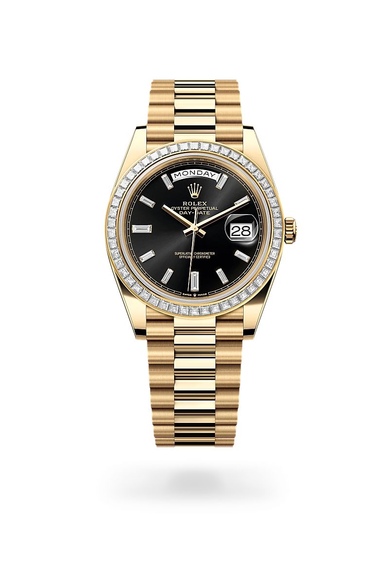 Day-Date 40 Oyster, 40 mm, yellow gold and diamonds - M228398TBR-0001 at Raffi Jewellers