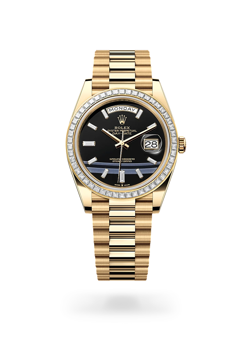 Day-Date 40 Oyster, 40 mm, yellow gold and diamonds - M228398TBR-0038 at Raffi Jewellers