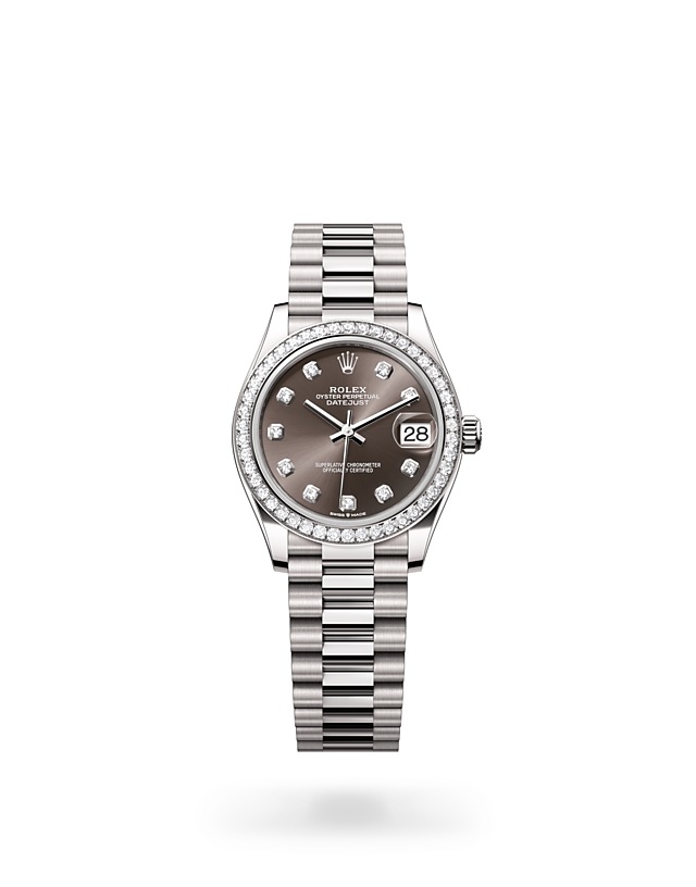 Rolex Datejust 31 Oyster, 31 mm, white gold and diamonds - M278289RBR-0006 at Raffi Jewellers