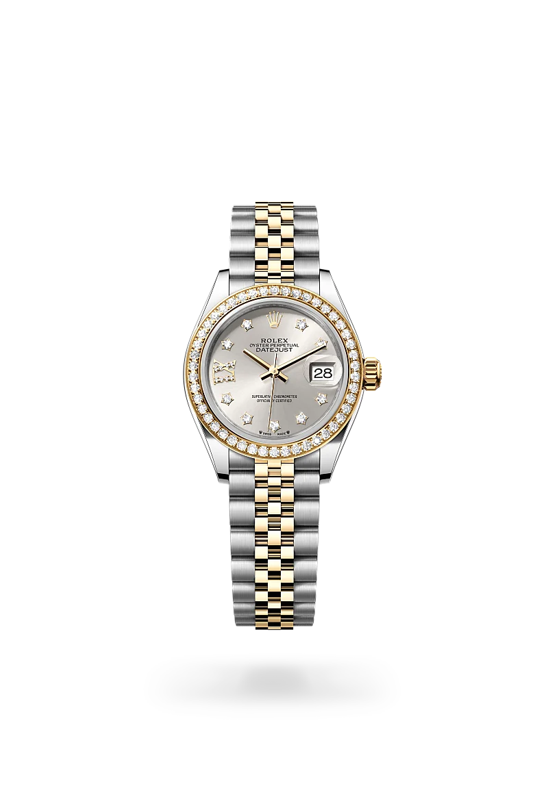 Lady-Datejust Oyster, 28 mm, Oystersteel, yellow gold and diamonds - M279383RBR-0003 at Raffi Jewellers