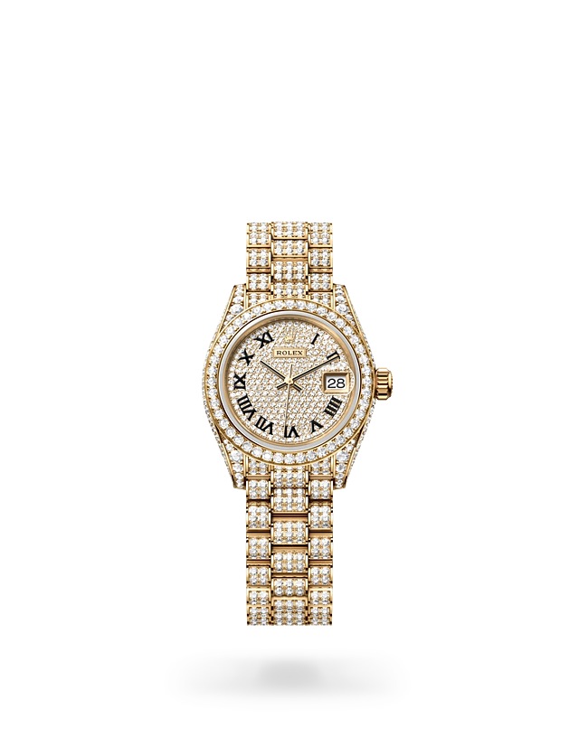 Rolex Lady-Datejust Oyster, 28 mm, yellow gold and diamonds - M279458RBR-0001 at Raffi Jewellers