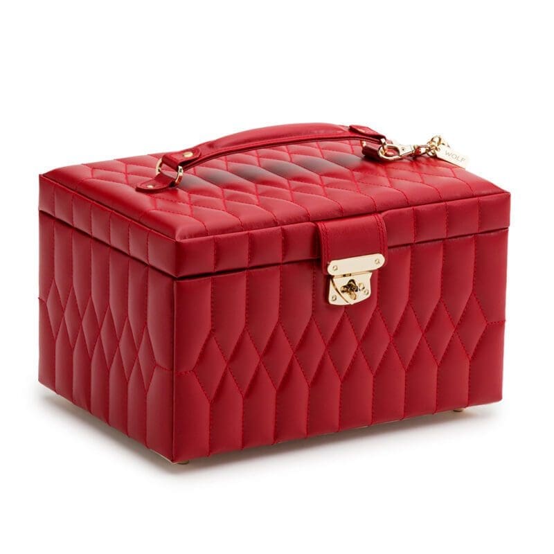 Caroline Medium Jewelry Case - Red