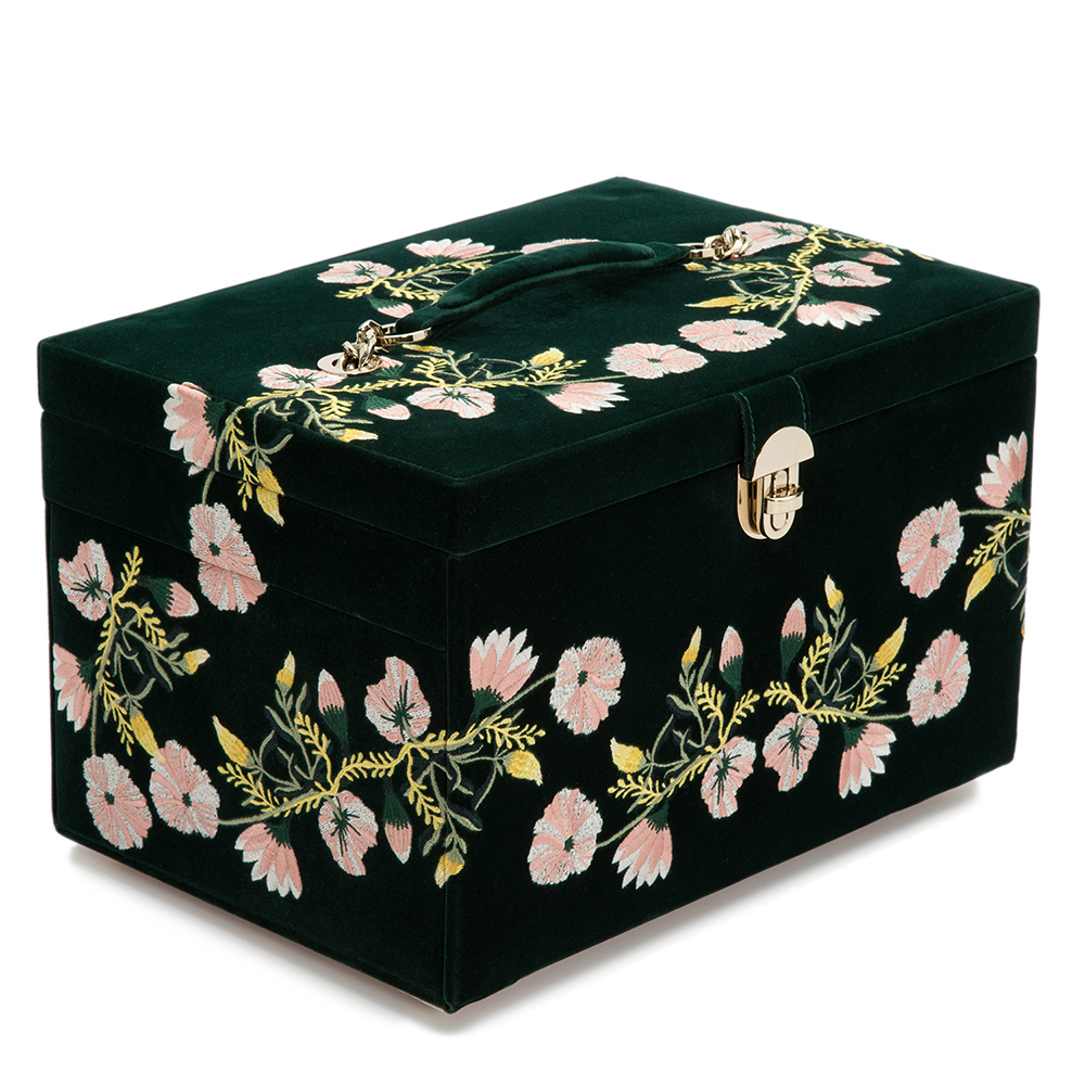 Zoe Large Jewelry Box - Forest Green