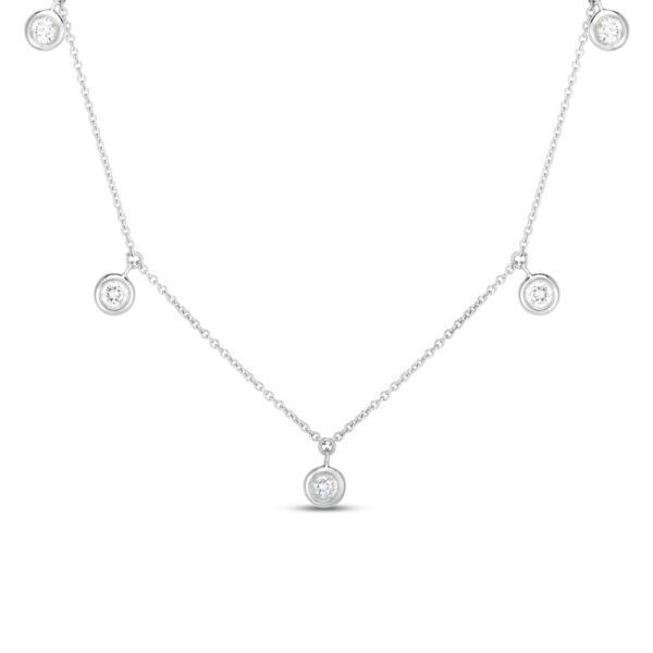 18K White Gold Pear Cut Diamond Necklace